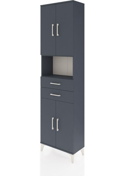 Arges Dolap 4 Raflı 2 Çekmeceli 4 Kapaklı 60X30X221 Antrasit-Antrasit modelleri