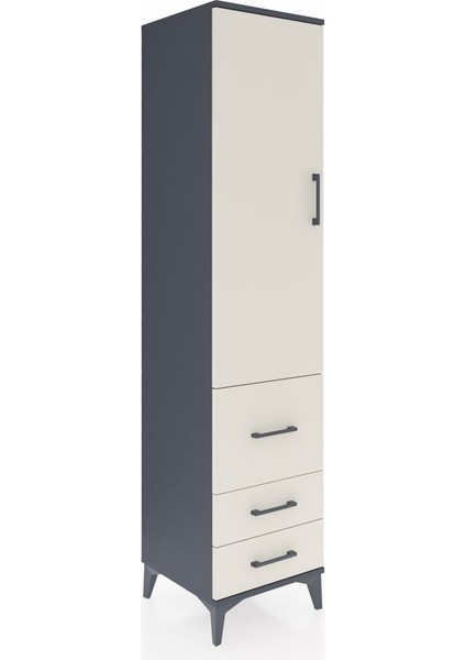 Hyperion Dolap 4 Raflı 3 Çekmeceli Tek Kapaklı 44X44X195 Antrasit-Aytaşı fiyatları