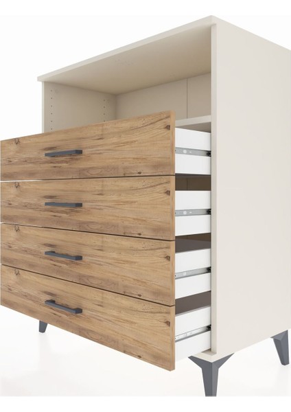 Hyperion Şifonyer Tek Raflı 4 Çekmeceli 88X44X106 Aytaşı-Çam indirimleri