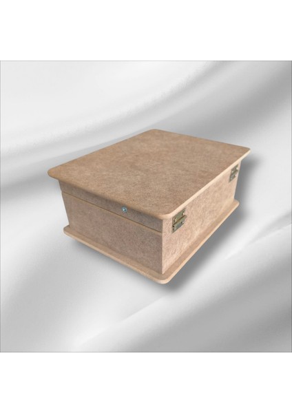 Ahşap Boyanabilir Asansörlü -Takı-Makyaj-Aksesuar-Küçük boy Dekoratif Çok Amaçlı Kutu