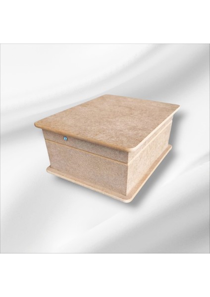 Ahşap Boyanabilir Asansörlü -Takı-Makyaj-Aksesuar-Küçük boy Dekoratif Çok Amaçlı Kutu