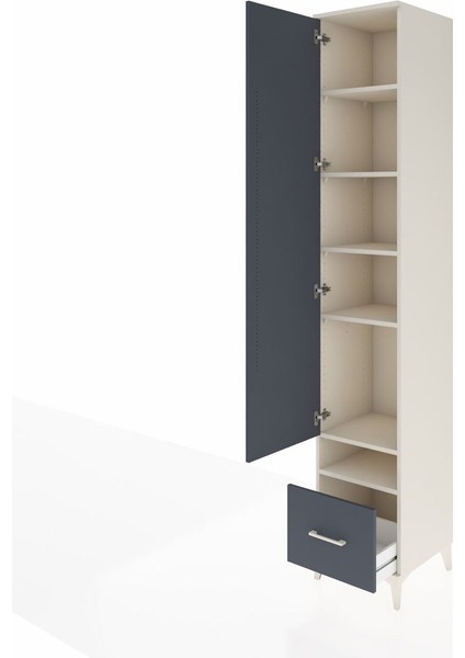 Hyperion Dolap 6 Raflı Tek Çekmeceli Tek Kapaklı 44X44X243 Aytaşı-Antrasit fırsatları