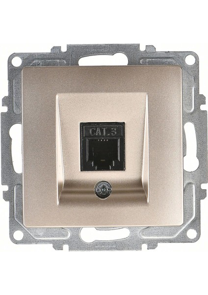 Visage Ambiance Metalik Bej Nüm Tel Prizi Cat3 Çerçevesiz - Priz ve Anahtar Için Uyumlu Çerçeve