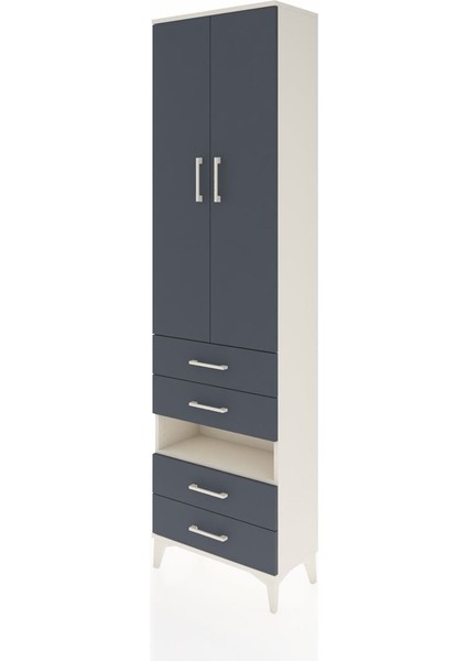 Arges Dolap 4 Raflı 4 Çekmeceli 2 Kapaklı 60X30X221 Aytaşı-Antrasit modelleri