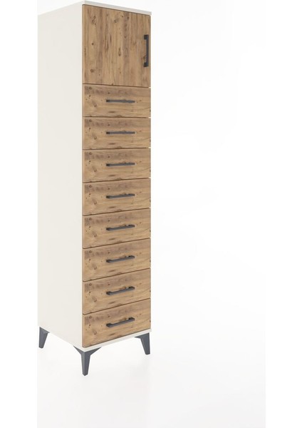 Hyperion Dolap Tek Raflı 8 Çekmeceli Tek Kapaklı 44X44X182 Aytaşı-Çam fiyatları