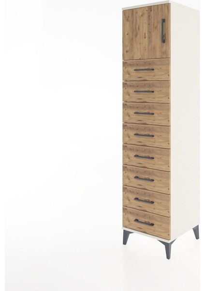 Hyperion Dolap Tek Raflı 8 Çekmeceli Tek Kapaklı 44X44X182 Aytaşı-Çam modelleri
