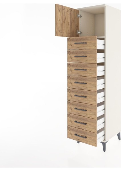 Hyperion Dolap Tek Raflı 8 Çekmeceli Tek Kapaklı 44X44X182 Aytaşı-Çam fırsatları