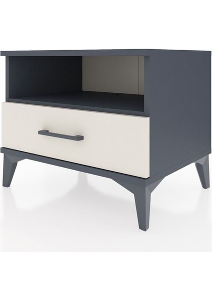 Hyperion Komodin Tek Raflı Tek Çekmeceli 60X44X48 Antrasit-Aytaşı modelleri