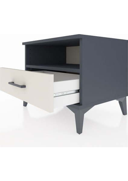 Hyperion Komodin Tek Raflı Tek Çekmeceli 60X44X48 Antrasit-Aytaşı indirimleri