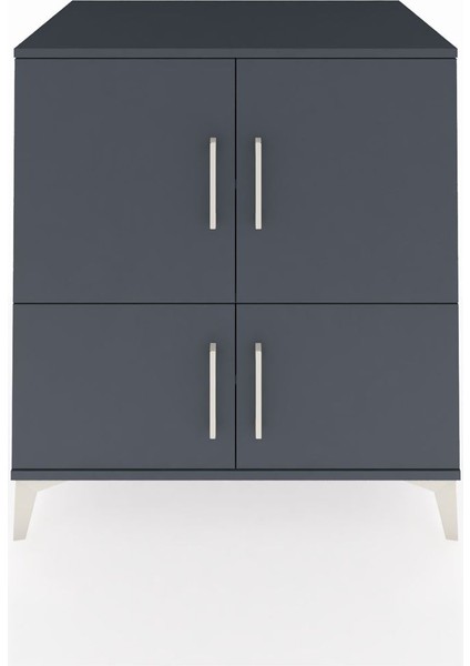 Kronos Şifonyer 3 Raflı 4 Kapaklı 88X59X96 Antrasit-Antrasit