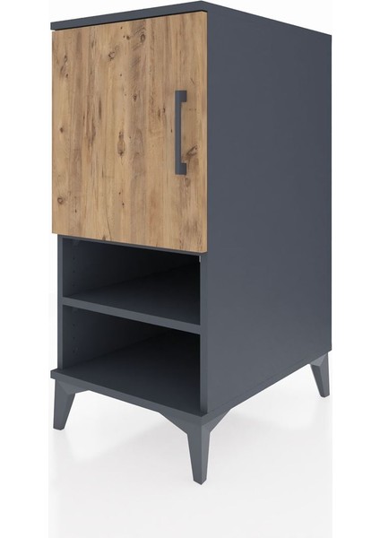 Kronos Komodin 3 Raflı Tek Kapaklı 44X59X96 Antrasit-Çam modelleri