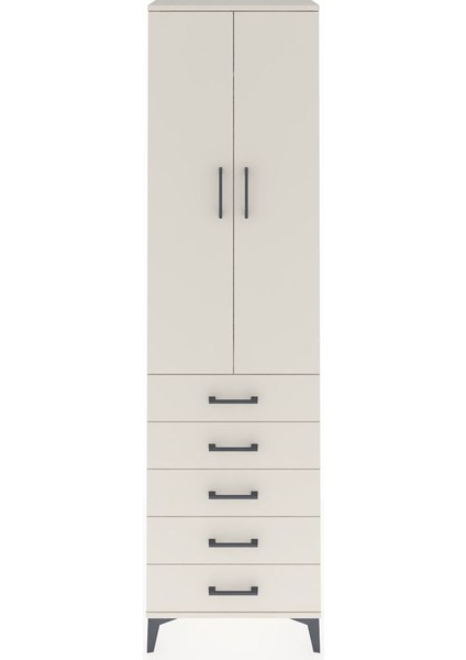 Arges Dolap 2 Raflı 5 Çekmeceli Tek Askılı 60X30X221 Aytaşı-Aytaşı