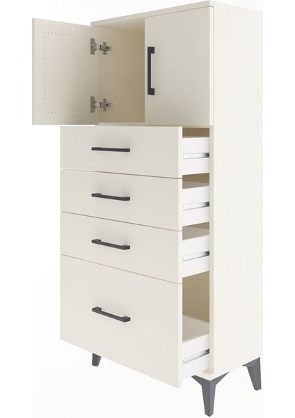 Arges Dolap Tek Raflı 4 Çekmeceli 2 Kapaklı 60X30X134 Aytaşı-Aytaşı fırsatları