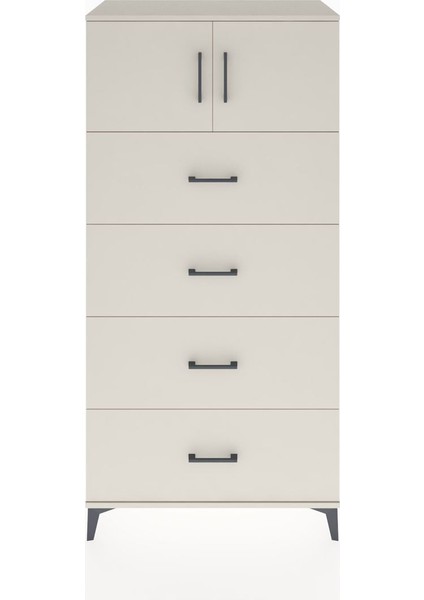 Hyperion Dolap Tek Raflı 4 Çekmeceli 2 Kapaklı 88X44X182 Aytaşı-Aytaşı