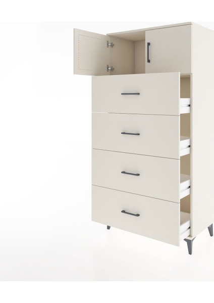Hyperion Dolap Tek Raflı 4 Çekmeceli 2 Kapaklı 88X44X182 Aytaşı-Aytaşı fırsatları