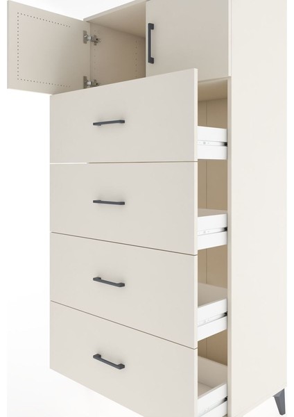 Hyperion Dolap Tek Raflı 4 Çekmeceli 2 Kapaklı 88X44X182 Aytaşı-Aytaşı indirimleri