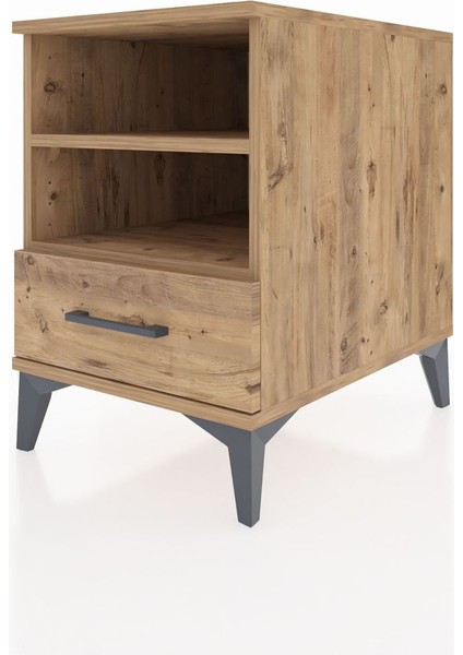 Kronos Komodin 2 Raflı Tek Çekmeceli 44X59X64 Çam-Çam modelleri