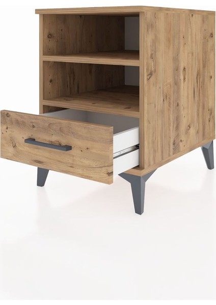 Kronos Komodin 2 Raflı Tek Çekmeceli 44X59X64 Çam-Çam fırsatları