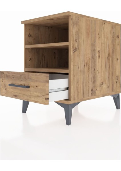 Kronos Komodin 2 Raflı Tek Çekmeceli 44X59X64 Çam-Çam indirimleri