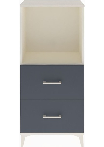 Arges Dolap Tek Raflı 2 Çekmeceli 60X30X134 Aytaşı-Antrasit