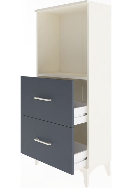 Arges Dolap Tek Raflı 2 Çekmeceli 60X30X134 Aytaşı-Antrasit fırsatları