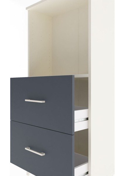 Arges Dolap Tek Raflı 2 Çekmeceli 60X30X134 Aytaşı-Antrasit indirimleri