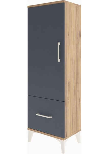 Arges Dolap Tek Raflı Tek Çekmeceli Tek Askılı 44X30X134 Çam-Antrasit modelleri