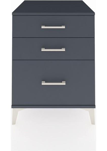 Kronos Komodin 3 Çekmeceli 60X59X80 Antrasit-Antrasit