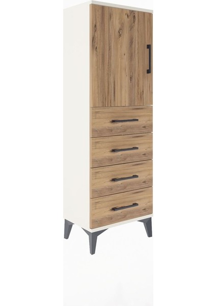 Arges Dolap 2 Raflı 4 Çekmeceli Tek Kapaklı 44X30X134 Aytaşı-Çam fiyatları