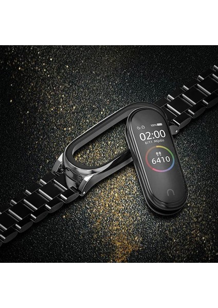Mijobs Xiaomi Mi Band 4 Akıllı Saat 3 Bakla Çelik Kayış KORDON-(1903)