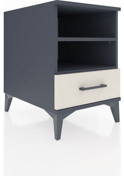 Kronos Komodin 2 Raflı Tek Çekmeceli 44X59X64 Antrasit-Aytaşı fiyatları