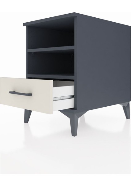 Kronos Komodin 2 Raflı Tek Çekmeceli 44X59X64 Antrasit-Aytaşı indirimleri
