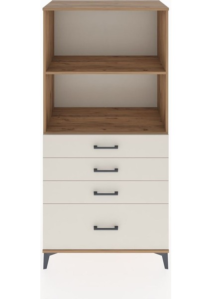 Hyperion Dolap 2 Raflı 4 Çekmeceli 88X44X182 Çam-Aytaşı