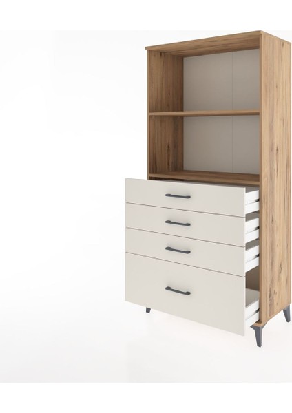 Hyperion Dolap 2 Raflı 4 Çekmeceli 88X44X182 Çam-Aytaşı fırsatları