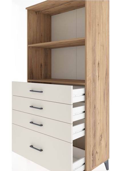 Hyperion Dolap 2 Raflı 4 Çekmeceli 88X44X182 Çam-Aytaşı indirimleri