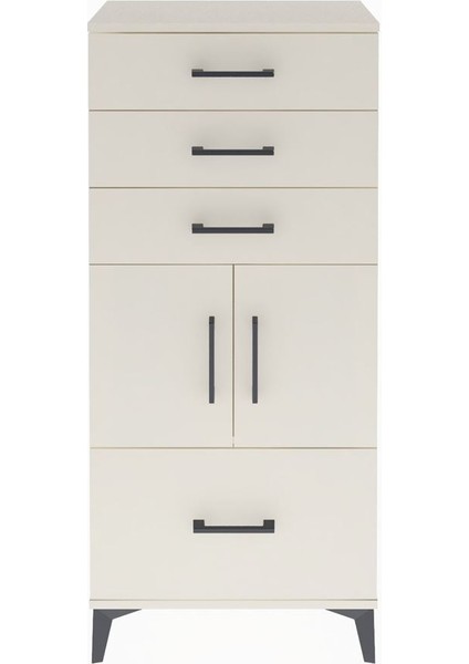 Arges Dolap Tek Raflı 4 Çekmeceli 2 Kapaklı 60X30X134 Aytaşı-Aytaşı