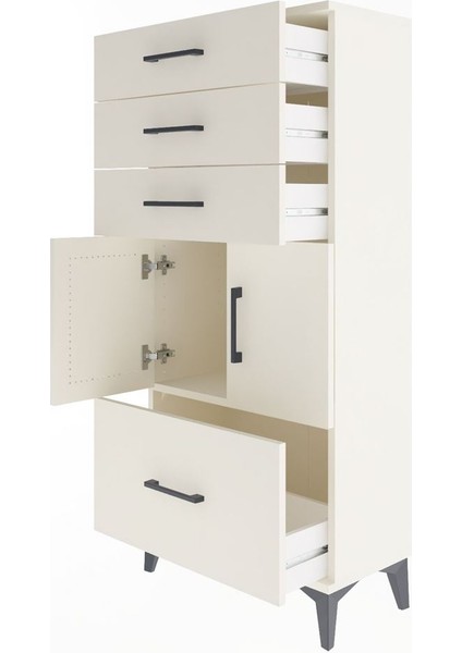 Arges Dolap Tek Raflı 4 Çekmeceli 2 Kapaklı 60X30X134 Aytaşı-Aytaşı fırsatları