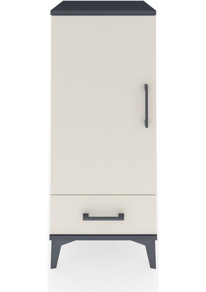 Hyperion Komodin 2 Raflı Tek Çekmeceli Tek Kapaklı 44X44X106 Antrasit-Aytaşı