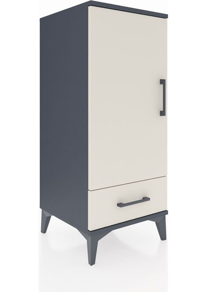 Hyperion Komodin 2 Raflı Tek Çekmeceli Tek Kapaklı 44X44X106 Antrasit-Aytaşı fiyatları