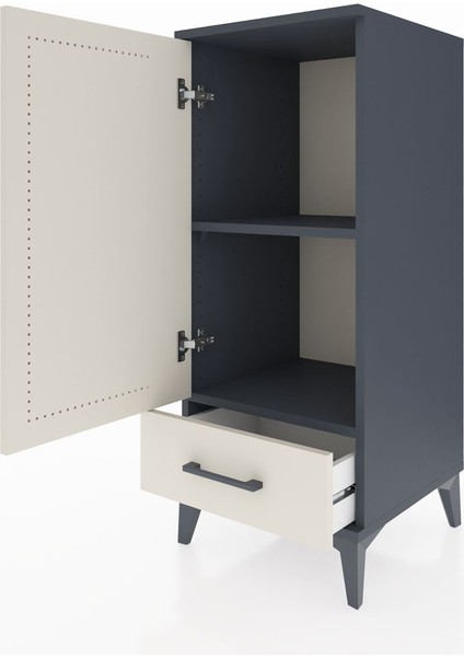 Hyperion Komodin 2 Raflı Tek Çekmeceli Tek Kapaklı 44X44X106 Antrasit-Aytaşı fırsatları