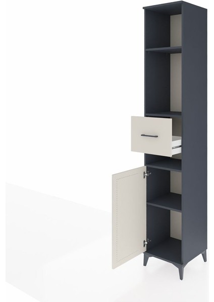 Hyperion Dolap 4 Raflı Tek Çekmeceli Tek Kapaklı 44X44X243 Antrasit-Aytaşı fırsatları