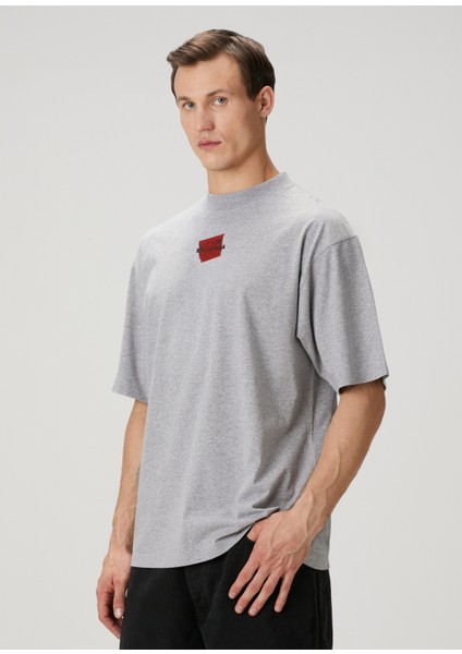 Gri Logo Detaylı T-Shirt modelleri