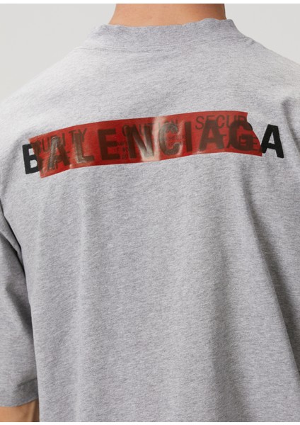 Gri Logo Detaylı T-Shirt