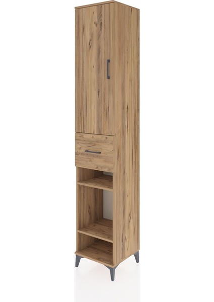 Hyperion Dolap 6 Raflı Tek Çekmeceli Tek Kapaklı 44X44X243 Çam-Çam modelleri