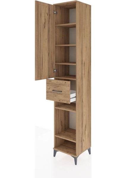 Hyperion Dolap 6 Raflı Tek Çekmeceli Tek Kapaklı 44X44X243 Çam-Çam fırsatları