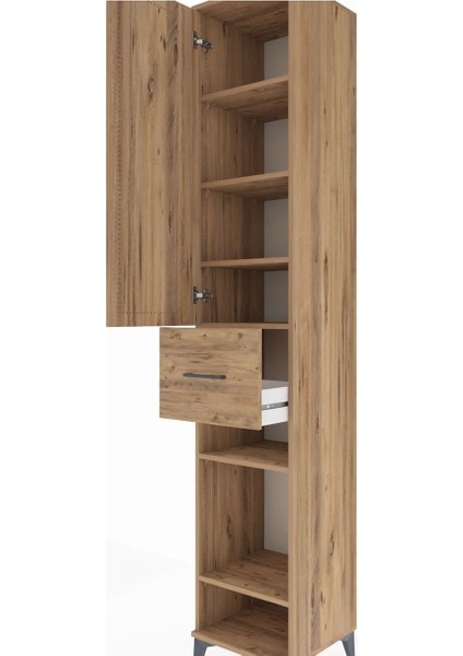 Hyperion Dolap 6 Raflı Tek Çekmeceli Tek Kapaklı 44X44X243 Çam-Çam indirimleri