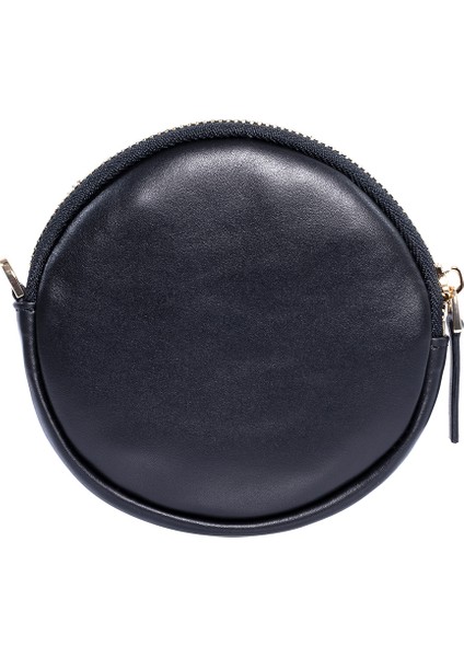 Çona - Siyah Deri Yuvarlak Cüzdan indirimleri