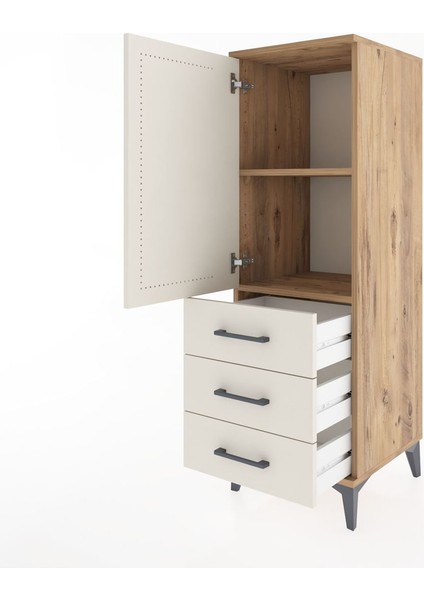 Hyperion Dolap 2 Raflı 3 Çekmeceli Tek Kapaklı 44X44X134 Çam-Aytaşı fırsatları