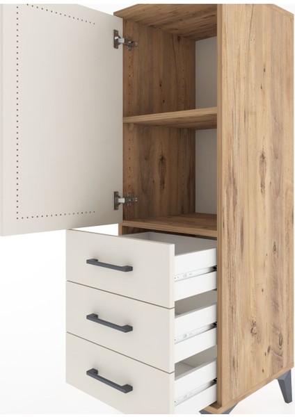 Hyperion Dolap 2 Raflı 3 Çekmeceli Tek Kapaklı 44X44X134 Çam-Aytaşı indirimleri