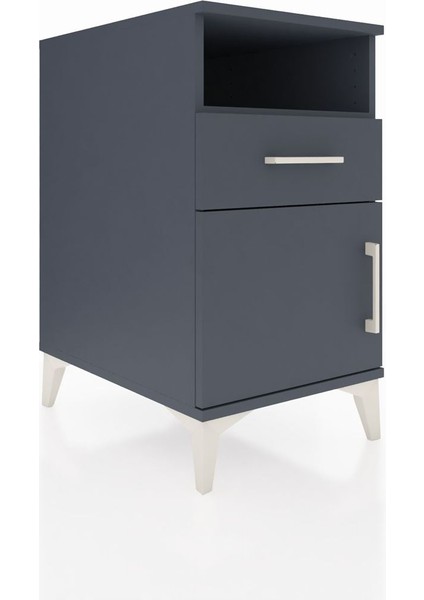 Kronos Komodin Tek Raflı Tek Çekmeceli Tek Kapaklı 44X59X80 Antrasit-Antrasit fiyatları